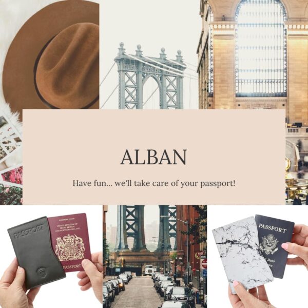 715QsULdxIL._AC_SL1080_.jpg Alban RFID Passport Holder Women Men RFID Blocking Travel Passport Wallet Case Genuine Leather Passport Cover porta pasaporte