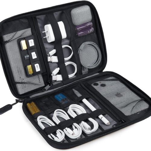 715h98AKwDL._AC_SL1500_-1.jpg BAGSMART Electronics Travel Organizer Case, Tech Accessories Cord Storage Bag for Phone, Power Bank, SD Card, Cables, Black