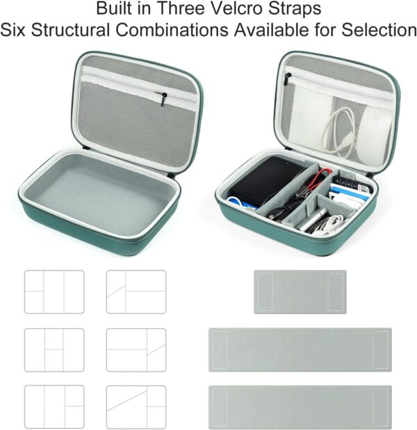 7161tU9KkiL._AC_SL1500_.jpg EVA Electronic Accessories Storage Case Large Shockproof Waterproof Storage Bag for Electronics Organizer Portable Cable Storage Bag for Travel or Work (Green, Double Layer)
