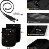 OMYSTYLE Neck Wallet, RFID Passport Holder for Travel, Adjustable Neck Strap, Waterproof Neck Pouch for Men & Women to Keep Cash, Credit Cards and Documents Safe, Black (8x6)