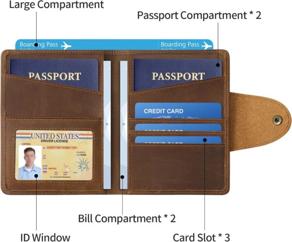 716qVpRapYL._AC_SL1500_.jpg Ringsun Leather Passport Wallet for Men Women, RFID Passport Holder Case Travel Passport Cover for Family