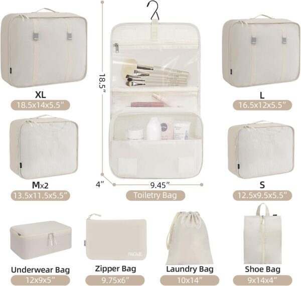 7185NFneWCL._AC_SL1500_.jpg BAGAIL 6 Set/8 Set/10 Set Packing Cubes Various Sizes Packing Organizer for Travel Accessories Luggage Carry On Suitcase
