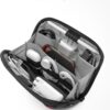 tomtoc Travel Cable Organizer Pouch, Electronics Accessories Organizer Portable Waterproof Double Accessories Carry Case for Cord, Charger, Cables, USB Drive, Black