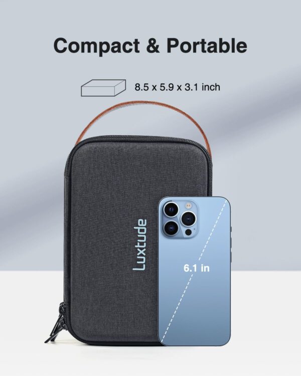 Luxtude Electronic Organizer Travel Case, Double Layer Tech Organizer Travel Case, Hard Charger Organizer, Travel Cable Organizer, Tech Bag, Travel Essentials for Charger/Mouse/Cash/Card, Tech Gifts