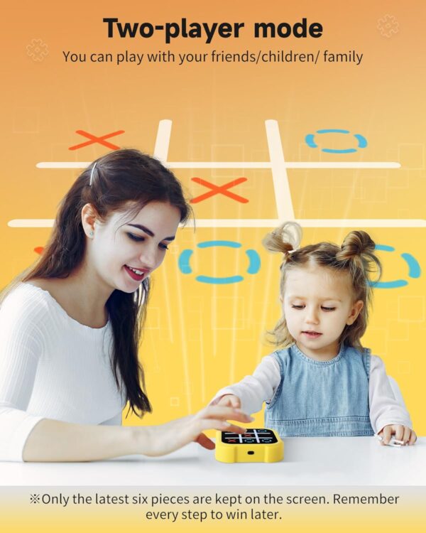 718YF4ohbL._AC_SL1500_.jpg Tic Tac Toe Bolt Game, Electronic 4-in-1 Handheld Puzzle Game Console, Portable Infinite TicTacToe Travel Game for Educational and Memory Growth, Family, Toys Board Games for Kids and Adults
