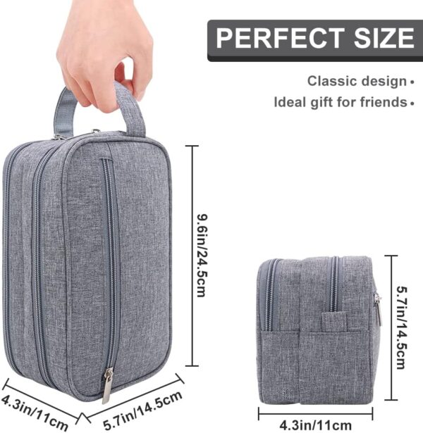 Travel Toiletry Bag for Men Hanging Dopp Kit Waterproof Shaving Bag Dry and Wet Dry Wet Separate Men Accessories Travel Pouch (B-Grey)
