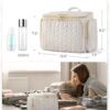 BAGSMART Travel Toiletry Bag, Large Wide-open Travel Bag for Toiletries, Makeup Cosmetic Travel Bag with Handle-Black