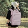 SHRRADOO Travel Laptops Backpack for Women Men, Casual Work Bag 17inch Backpack Airline Approved Backpack for Hiking Business (Pink khaki)