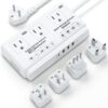 220v to 110v Travel Voltage Converter: International Universal Voltage Converter US to Europe Power Strip Plug Transformer - 2000W Electric Hair Dryer Step Down Outlet Converters for European UK EU