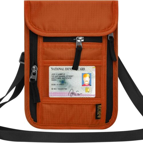 Neck Wallet for Travel,Passport Holder Neck Pouch for Men Women with Adjustable Neck Strap and RFID Blocking