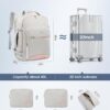 71A1GYEnahL._AC_SL1500_.jpg LOVEVOOK Carry on Travel Backpack, 40L Waterproof Large 17inch Laptop Luggage Daypack as Personal Item Flight Approved, Business Weekender Overnight with 3 Packing Cubes, Light gray-Pink