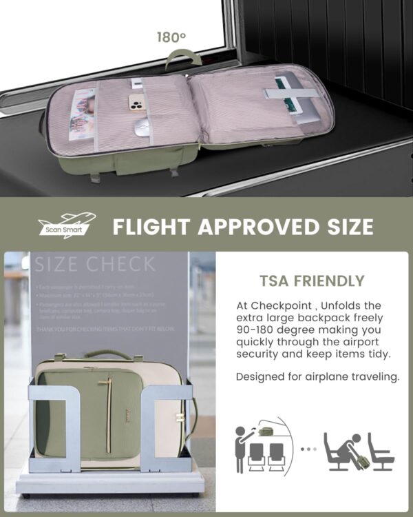 71AaPuP3uyL._AC_SL1500_.jpg LOVEVOOK 40L Travel Backpack for Women & Men, Large Carry on Backpack for Airplanes with 3 Packing Cubes, TSA Personal Item Travel Bag fits 17" Laptop, Waterproof Weekender Essentials Airline Approved