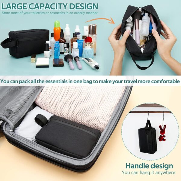 71AqCjqE4cS._AC_SL1200_.jpg FUNSEED Travel Toiletry Bag for Women and Men, Water-resistant Shaving Bag for Toiletries Accessories, Foldable Storage Bags with Divider and Handle for Cosmetics Toiletries Brushes Tools