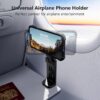 MiiKARE Airplane Travel Essentials Magnetic Phone Holder, Universal Handsfree Phone Mount for Flying with 360 Degree Rotation, Travel Must Haves Phone Stand for Desk, Tray Table, Black