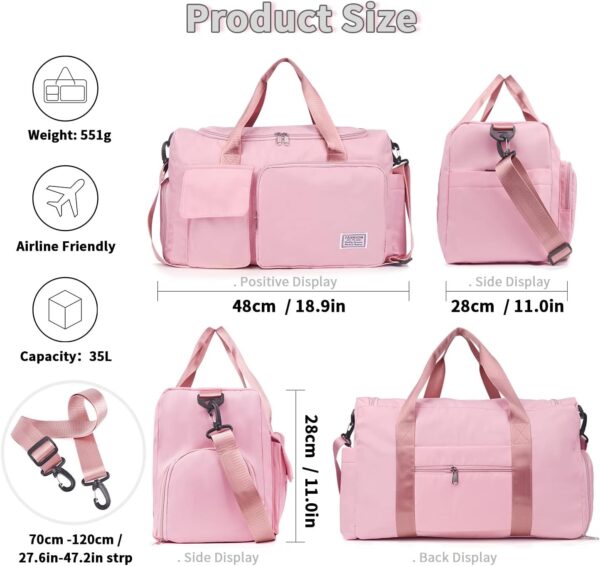 71BAOzivCEL._AC_SL1500_.jpg FIORETTO Women's Gym Duffle Bag with Shoes Compartment, 37L Capacity, Ideal for Travel, Gym, Sports, Duffel, Weekender