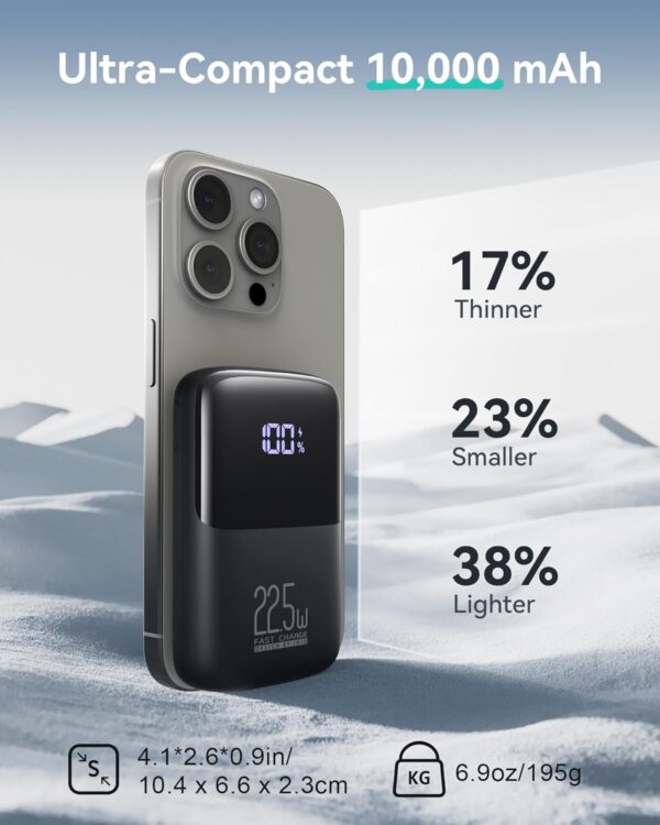 71Bn8GR4NEL._AC_SL1500_.jpg INIU Portable Charger, Smallest 22.5W 10000mAh Power Bank, USB C in/Output Fast Charging 3-Output Mini Battery Pack Charger with Phone Holder for iPhone 16 15 14 13 12 Samsung S23 Google iPad Tablet
