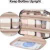 BAGSMART Toiletry Bag Hanging Travel Makeup Organizer with TSA Approved Transparent Cosmetic Bag Makeup Bag for Full Sized Toiletries, Medium-Black
