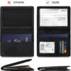 2 Pack Passport Cover With Card Slots RFID Blocking-White&Black