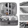 HCFGS Travel Electronics Organizer,Travel Cord Organizer Case,Tech Storage Bag Extra Large 3-Layers Universal Carry Cable Storage Bag for Phone, Cord, iPad (Grey)