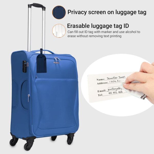 Passport Holder for Travel RFID and Airtag Slot for Women/Men, Faux Leather Passport Holder & Travel Wallet with Security Luggage Tag (Navy Blue)