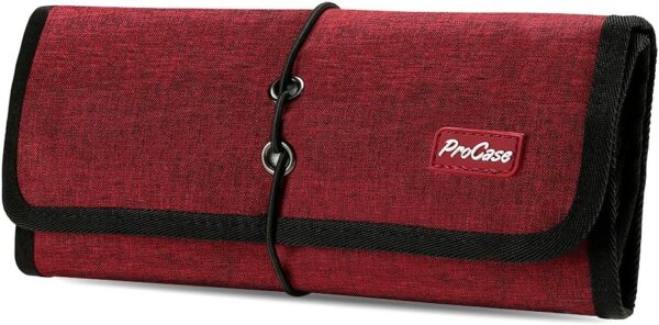 71ER8Hf6a8L._AC_SL1000_.jpg ProCase Electronic Organizer Cord Pouch, Travel Cable Charger Phone Accessories Bag Organizer Roll up Tech Carrying Case for USB Cables SD Memory Cards Earphone Flash Hard Drive