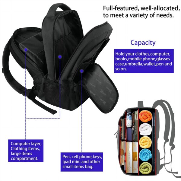 71EUgAPD7BL._AC_SL1500_.jpg MATEIN Business Laptop Backpack, 15.6 Inch Travel Laptop Bag Rucksack with USB Charging Port, Water-Resistant Bag Daypack for Work College Computer Men Women Backpack, Black