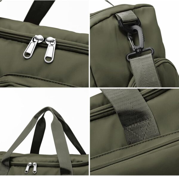 Travel Duffel Bag with Shoes Compartment Sports Gym Bag with Dry Wet Separated Pocket for Men and Women, Overnight Bag Weekender Bag Training Handbag Yoga Bag - Olive Green