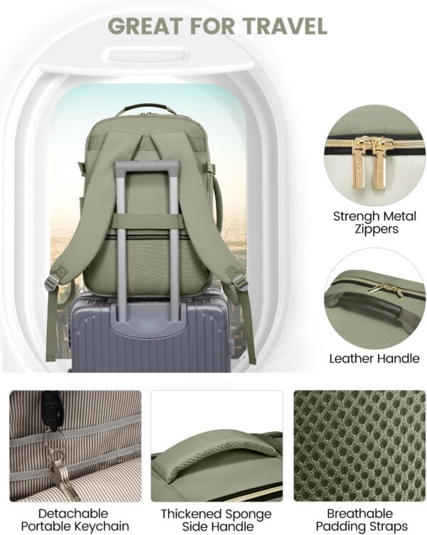 71F1B6-OBL._AC_SL1500_.jpg LOVEVOOK 40L Travel Backpack for Women & Men, Large Carry on Backpack for Airplanes with 3 Packing Cubes, TSA Personal Item Travel Bag fits 17" Laptop, Waterproof Weekender Essentials Airline Approved