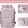 SHRRADOO Travel Laptops Backpack for Women Men, Casual Work Bag 17inch Backpack Airline Approved Backpack for Hiking Business (Pink khaki)