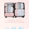 BAGSMART 6 Set Compression Packing Cubes - Lightweight Travel Essentials, Durable Luggage Organizer