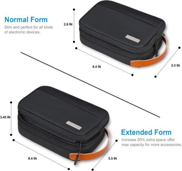 71G5SHAlqwL._AC_SL1500_.jpg Lacdo Electronics Organizer Travel Case, Travel Bag Cable Organizer for Essentials, Water Resistant Tech Accessories Carry Storage for Cord, Phone, Cables, Airpods, USB Flash Drive, Daily Items, Black