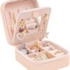71H0hEwZY-L._AC_SL1500_.jpg KElofoN Travel Jewelry Case and Organizer with Mirror - Gift for Women and Girls