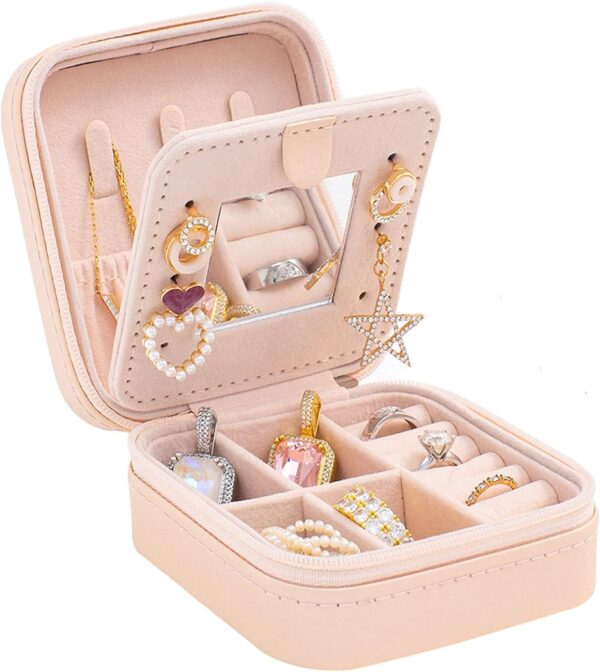71H0hEwZY-L._AC_SL1500_.jpg KElofoN Travel Jewelry Case and Organizer with Mirror - Gift for Women and Girls
