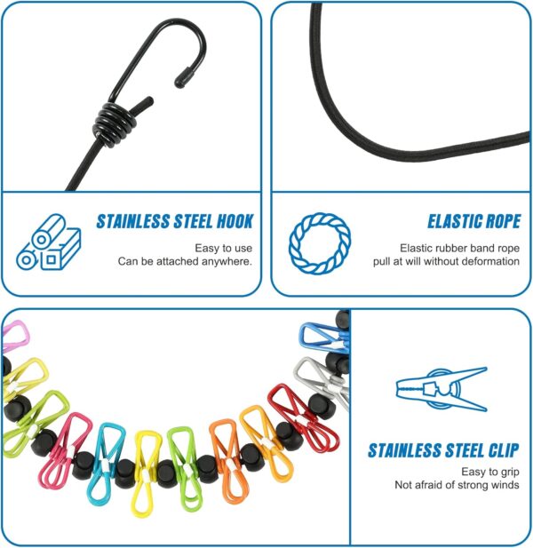71H81wDAs-L._AC_SL1500_.jpg Retractable Portable Clothesline for Travel,Clothing line with 12 Clothes Clips, for Indoor Laundry Drying line,Outdoor Camping Accessories