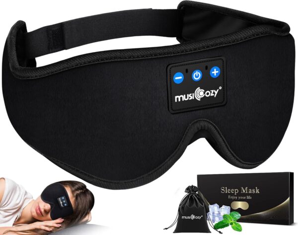 71I03zlFz8L._AC_SL1500_.jpg MUSICOZY Sleep Headphones, Bluetooth 5.4 Sleep Mask Headband Headphones Sleeping Eye Mask, Wireless Music Earbuds Earphones with HD Headphones Ultra-Thin Stereo Speakers for Side Sleepers Men Women