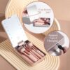 71IB6SWF7oL._SL1500_.jpg BS-MALL Makeup Brushes Foundation Powder Concealers Eye Shadows Makeup Set with LED light Mirror 14 Pcs Mini Makeup Brushes (APINK)