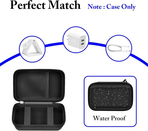 Travel Case for UCOMX/Anker MagGo 3-in-1 Charging Station, Magnetic Foldable Station Storage Holder Bag, Cable Charger Organizer Case for Apple Watch Fast Charger Cable and Adapter, Box Only(Black)
