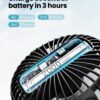 71IgDWAoknL._AC_SL1500_.jpg Gaiatop Mini Portable Stroller Fan, Battery Operated Small Clip on, Detachable 3 Speed Rechargeable, 360° Rotate Flexible Tripod Better Cooling for Car Seat Crib Treadmill Travel Black