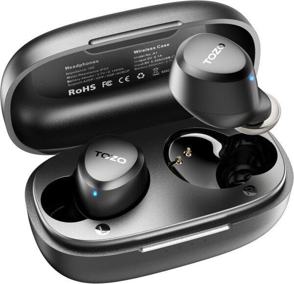 71Ilitn6BL._AC_SL1500_.jpg TOZO A1 Wireless Earbuds Bluetooth 5.3 Light Weight in Ear IPX5 Waterproof Headphones 2 Mic for AI Calls, Immersive Premium Sound Bass Headset with Charging Case, 32 Presets EQ Customization via App