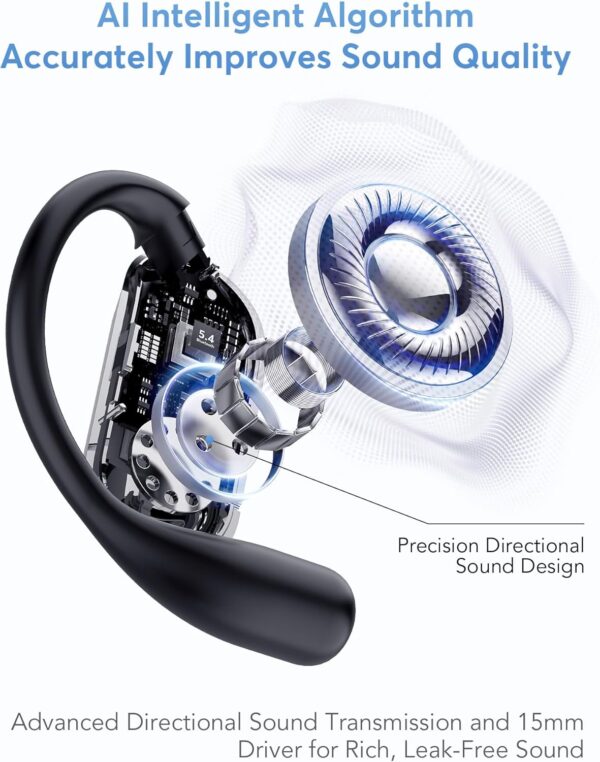 AI Language Translation Earbuds Real-Time, 144 Languages & Accents, Audifonos Traductores Inglés Español, Compatible with iOS & Android, Ideal for Travel, Business, Learning (Deep Black)