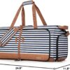 71ItnMFhOrL._AC_SL1454_.jpg Lekesky Foldable Travel Duffle Bag for Women, 60L Large Duffel Bag with Separate Shoes Compartments & Straps, Carry On Weekend Bag for Women, Hospital, Overnight (Blue Stripes)
