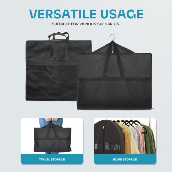 71IyJPc8YtL._AC_SL1500_.jpg 43" Travel Garment Bag with Accessories Zipper Pocket, Heavy Duty Suit Bag for Suits, Tuxedos, Dresses, Coats, Black, 1 pack