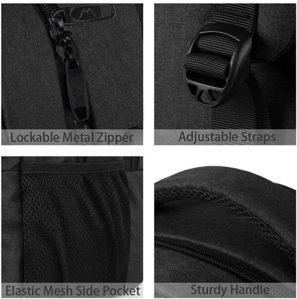 71J0tMVX3BL._AC_SL1000_.jpg MATEIN Business Laptop Backpack, 15.6 Inch Travel Laptop Bag Rucksack with USB Charging Port, Water-Resistant Bag Daypack for Work College Computer Men Women Backpack, Black