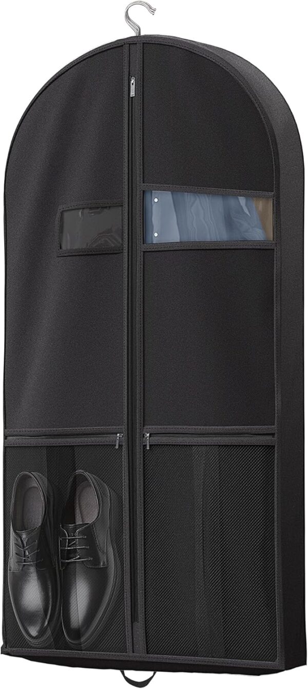 71J69w4oTBL._AC_SL1500_.jpg 43" Travel Garment Bag with Accessories Zipper Pocket, Heavy Duty Suit Bag for Suits, Tuxedos, Dresses, Coats, Black, 1 pack