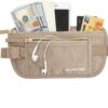 Money Belt for Travel - Hidden Travel Pouch Protect Your Credit and Money With RFID Blocking Passport Holder Waist Wallet (Khaki)
