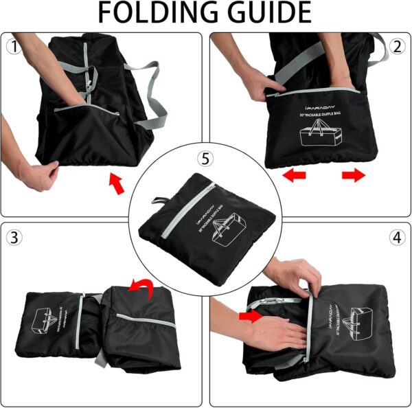 71JPB3p7-IL._AC_SL1500_.jpg Foldable Duffel Bag 30" / 75L Lightweight with Water Rresistant for Travel-Black