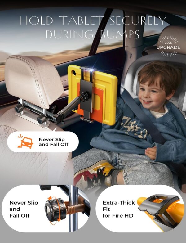 71JRZhzrA7L._AC_SL1500_.jpg LISEN 3 in 1 for iPad Holder for Car Accessories for Women Interior Road Trip Essentials Camping Tablet Holder Backseat Car Organizer Car TV for Backseat Headrest iPad Car Mount Kids Fire Tablet