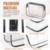 3 Pack Clear Toiletry Bag, TSA Approved Makeup Pouch Water Resistant Portable Travel Organizer, Carry On PVC Cosmetic for Airport Airline Complian