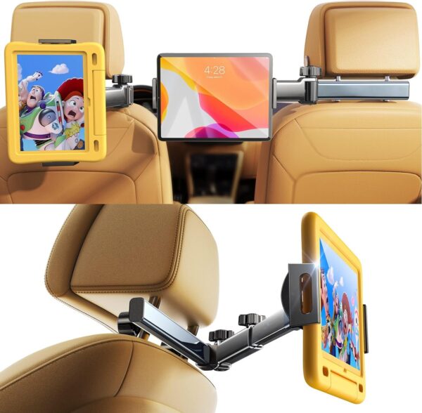 71JoO7dB0rL._AC_SL1500_.jpg LISEN 3 in 1 for iPad Holder for Car Accessories for Women Interior Road Trip Essentials Camping Tablet Holder Backseat Car Organizer Car TV for Backseat Headrest iPad Car Mount Kids Fire Tablet