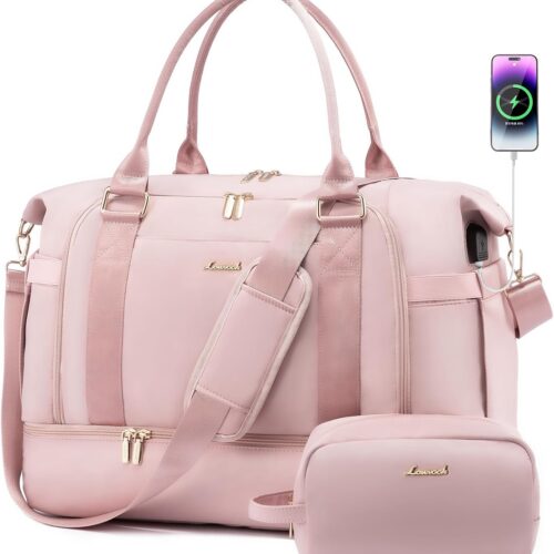 71K4M5CqA9L._AC_SL1500_.jpg Gym Bag LOVEVOOK Travel Duffel Bag with USB Charging Port,Weekender Bags for Women with Shoe Compartment,Carry on Overnight Bag with Toiletry Bag,Hospital Bags for Labor and Deliver